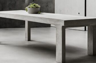 how to clean a concrete table using natural products (an AI generated image of a concrete dining table in a room)