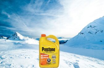 how to clean anitfreeze from concrete using natural methods (a bottle of antifreeze on a snow mountain landscape)