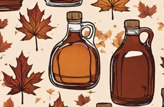 how to clean burnt maple syrup from a pan (AI generated sketch of maple syrup bottles with maple leaves)